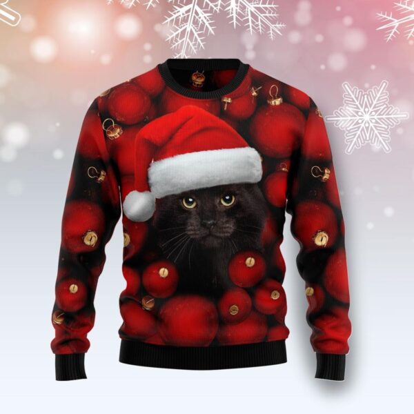 Black Cat Ornament Ugly Christmas Sweater Product Photo 1