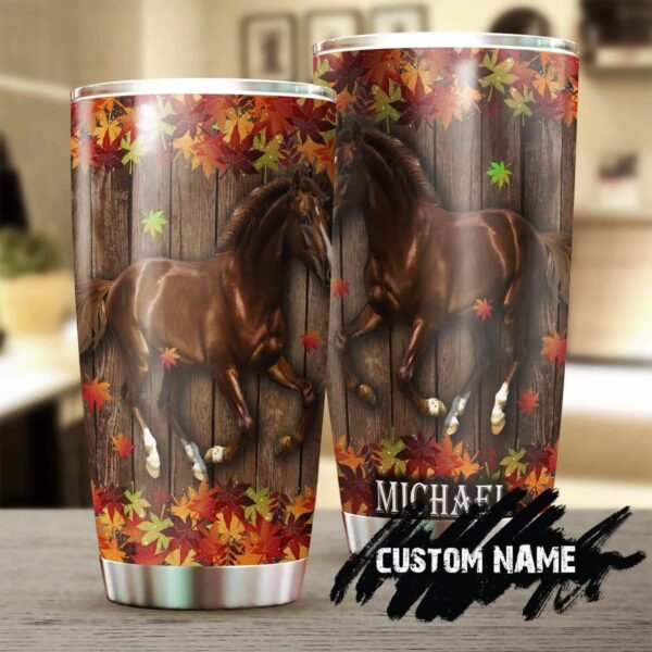 Horse Girl Autumn Personalized Tumbler Product Photo 1