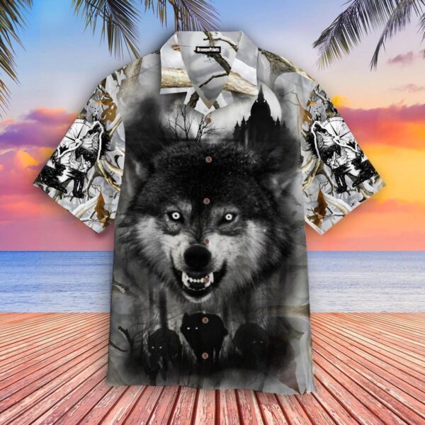 Hunting Wolf Hawaiian Shirt Product Photo 1