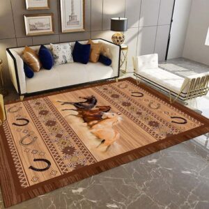 Running Horse Rectangle Rug Home Decor Product Photo 1